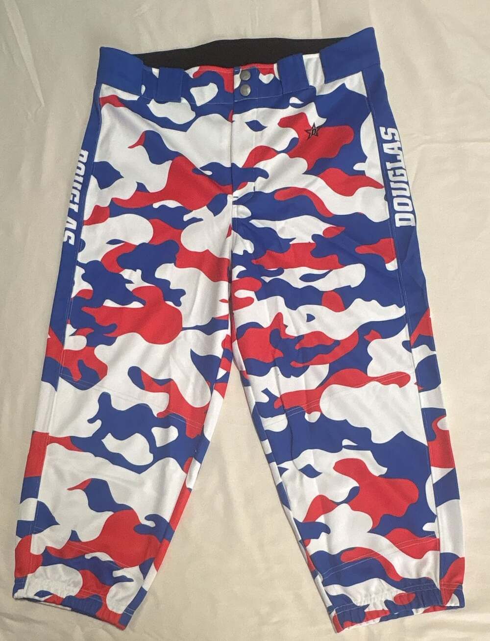 Douglas Adult Red White Blue Camo Baseball Pants Size S